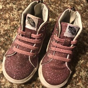 Toddler Vans Glittery Pink High Tops